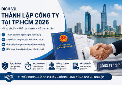Dịch Vụ Thành Lập Công Ty Tại TP.HCM Năm 2026 – Hồ Sơ, Thủ Tục Và Những Điều Cần Biết