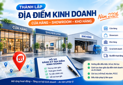 Thành Lập Địa Điểm Kinh Doanh – Cửa Hàng, Showroom, Kho Hàng Năm 2026