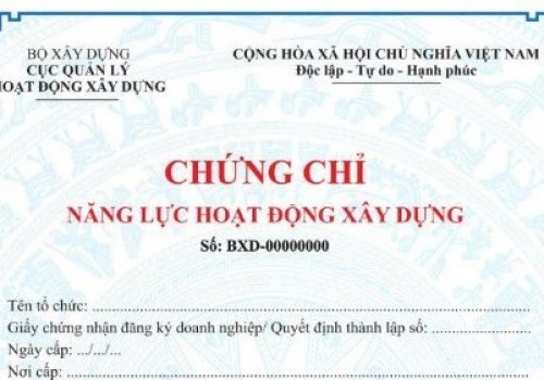 Chứng chỉ năng lực xây dựng